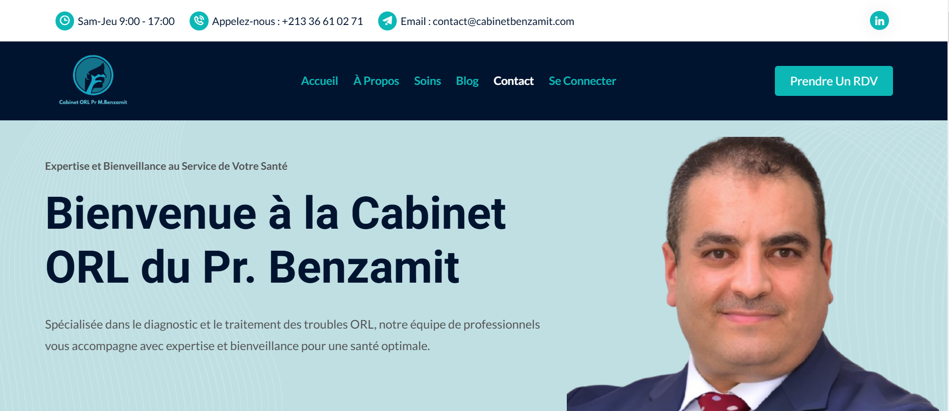 Site de Réservation Médicale - Professeur Benzamit